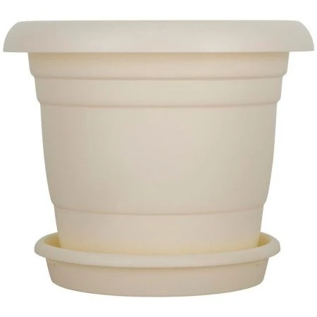 Горшок для цветов 1,7л пластик Athena c поддоном белоснежный жасмин (12)