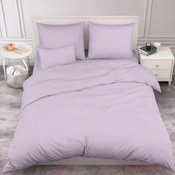 КПБ 1,5сп поплин 100%хлопок (пр. на резинке 90*200, под. 145*210, нав. 70*70*2) 640 Розовый кварц