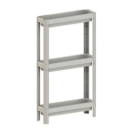 Этажерка прямая 3 секции 398*127*700мм пластик Kleo бежевый (8)