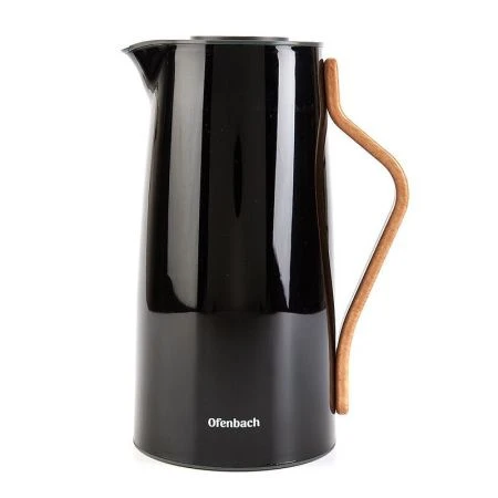 Термос-кувшин 1л пластик стекл.колба черный арт.101328 (12)