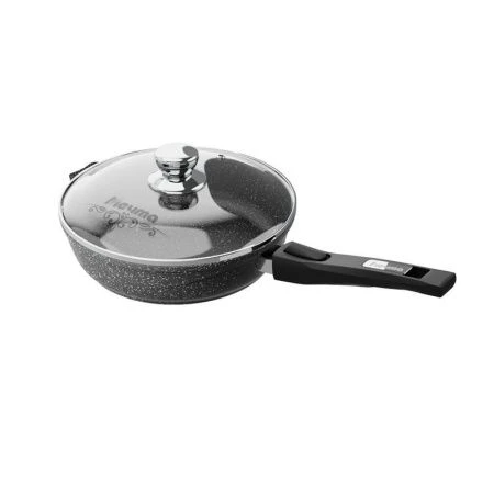 Сковорода 28см алюминий АП ГРАНИТ стекл.крышка съемная ручка (8)