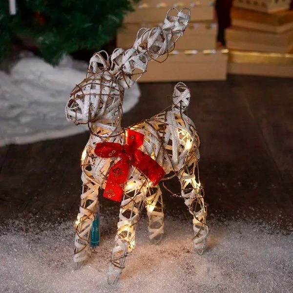 Светящаяся фигура Олень с красным бантом, 30*12*53 см Т-5541