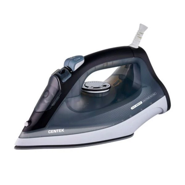 Утюг пластик Centek CT-2307 черно-белый 2800Вт 320мл, керам.подошва, верт.отпаривание (6)