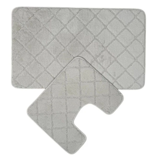 Набор ковриков в ванную 2пр 50*80/40*50см полипропилен MAXIMUS PLAID PEARL WHITE 2581