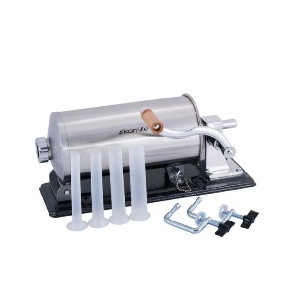 Шприц для формования колбас 5,5кг нерж.сталь с насадками 1,5/2/2,2/2,5см, арт.6507(4)