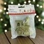 Игрушка новогодняя на елку ПАРОВОЗ 9*7см пластик золото OSHR21-536/JC-16464 (1200)