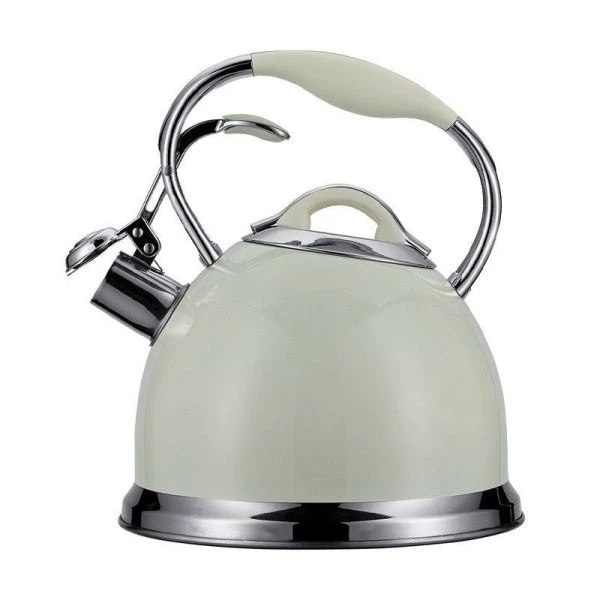 Чайник со свистком 2,5л нерж.сталь кремовый Tea 78-004 (6)
