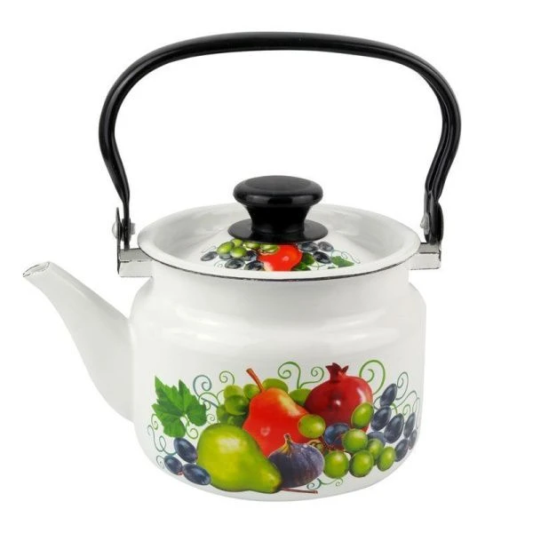 Чайник 2л эмаль ВОСТОЧНЫЕ ДАРЫ белый цилиндрический 42704-102/6-У (4)