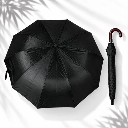 Зонт мужской автомат 2 сложения 10 спиц дерев.ручка крюк 314 Rainproof(12)