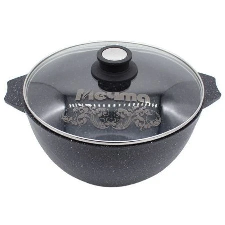 Казан для плова 7л алюминий АП ГРАНИТ стекл.крышка (3)