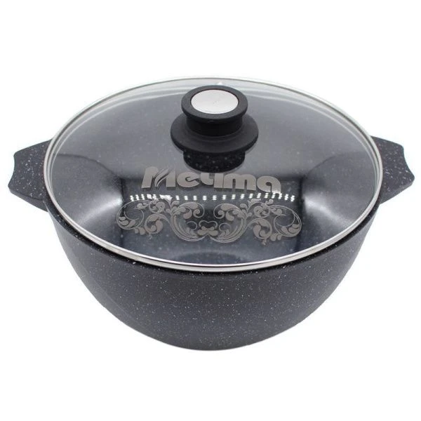 Казан для плова 7л алюминий АП ГРАНИТ стекл.крышка (3)