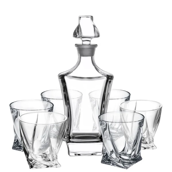Набор для виски 7пр (графин 700мл, 6 стаканов 250мл) стекло КВАДРО JC-16177 (4)