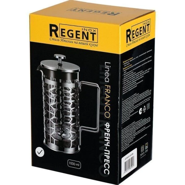 Френч-пресс 1000мл нерж.сталь/стекло Franco (12)