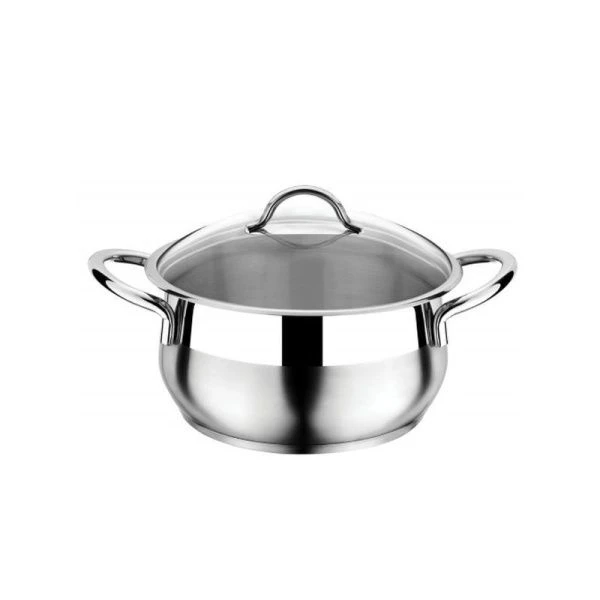 Кастрюля 6,5л 24*14см нерж.сталь Everest стекл.крышка 3ТТСКК0624035 (4)