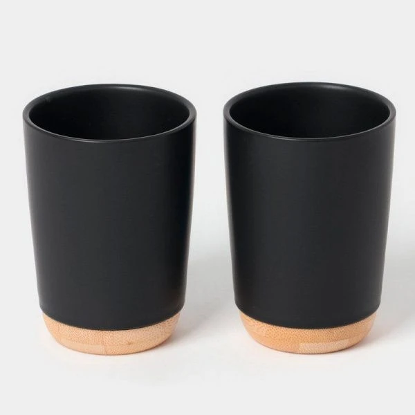 Набор для ванной "Эко" 4 предмета (мыльница. дозатор для мыла, 2 стакана), цвет черный   6851677