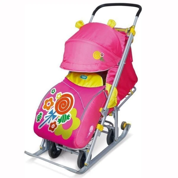 Коляска детская комбинированная металл/текстиль НИКА ДЕТЯМ 7 Леденец розовая НД7 (1)