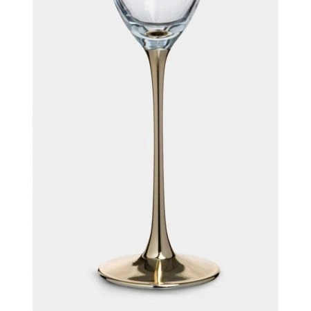 Бокалы для шампанского набор 2шт 180мл стекло Ravello золотая ножка ANLAF-EOTU03