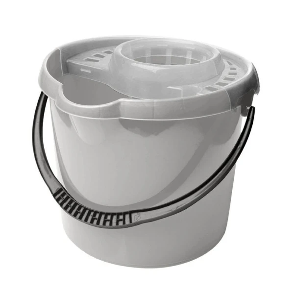 Ведро с отжимом 9л Etna круглое серое (10) 221218035/03