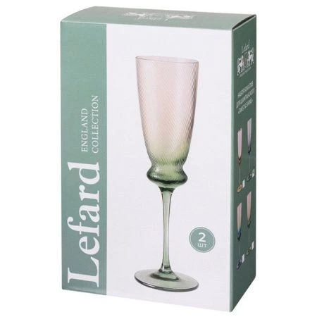 Бокалы для шампанского набор 2шт. 210м стекло Twist & Shine зеленый (15)