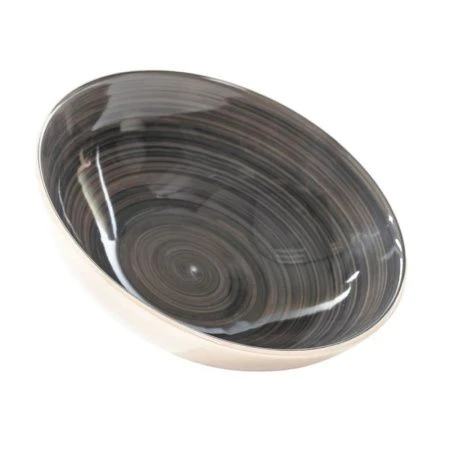 Тарелка глубокая 590мл 18см керамика Аэрография СЕРЕБРО (6/36)