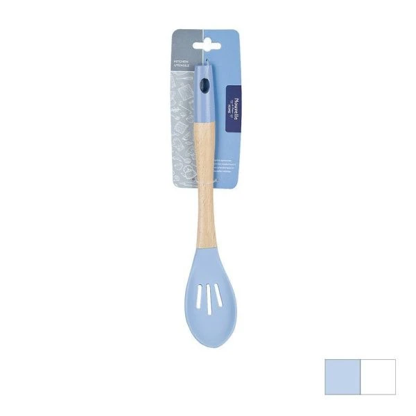 Ложка поварская 32*6*2см Emborio Silicone с прорезями 2 вида (48)