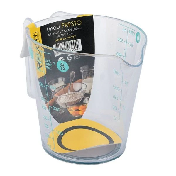 Стакан мерный 500мл 18*10*11см пластик (60)