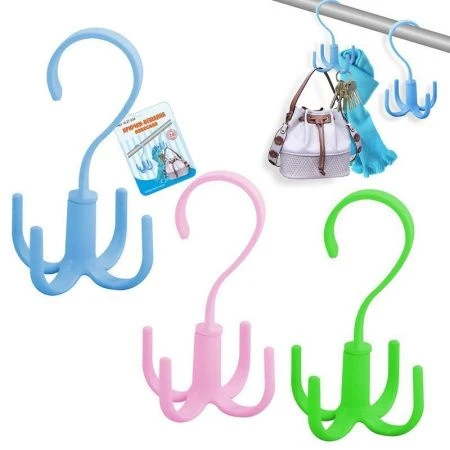 яяяВешалка с крючками 4шт. навесная пластик VL27-234 (12/144)