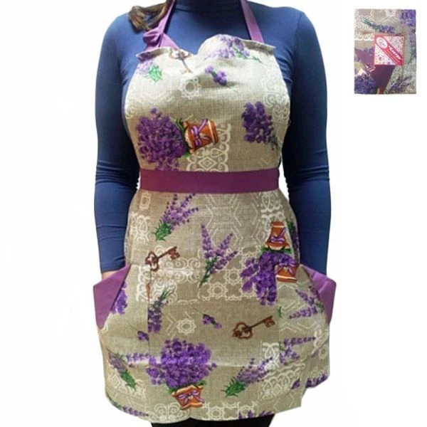 Фартук с карманами рогожка КАНТИ ЛАВАНДА ДомВелл