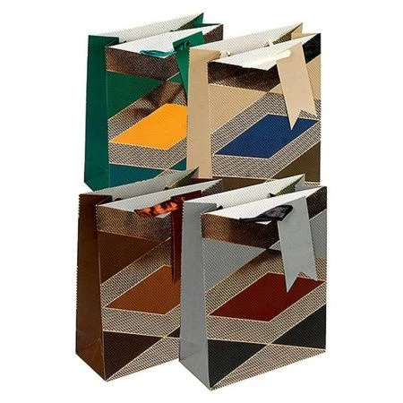 Пакет бумажный прайм  26*32*10см Планиметрия тиснение (12/240)