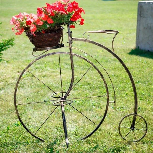 Поставка на 4 цветка 96*100*38см металл Велосипед черная 53-656R