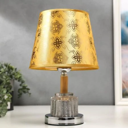 яяяЛампа настольная с абажуром металл/пластик подсветка серебро 21*21*32см 16131/1SL