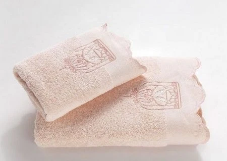 яяяНабор полотенец махровые с вышивкой Karna SOFIA-1 (50*90/70*140) (Коралловый)