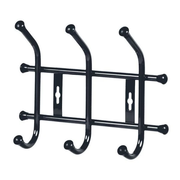 Вешалка 3 крючка настенная 276*215мм металл черная ВНТ3 (5) 1789