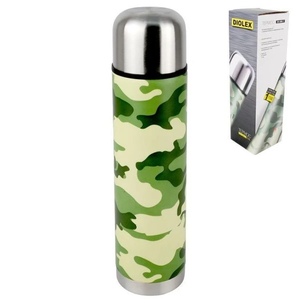 Термос 750мл нерж.сталь (9-10ч) Милитари Diolex DX-750-3 (24)