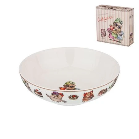 Салатник 18*6см фарфор СОВУШКИ (24)