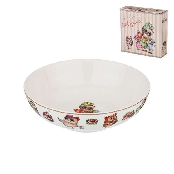 Салатник 18*6см фарфор СОВУШКИ (24)