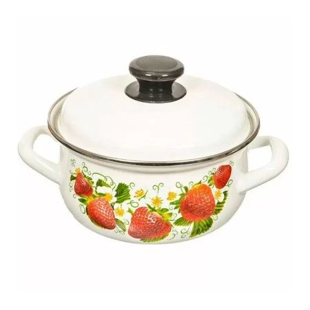 Кастрюля 1,5л эмаль белая сферическая 61904-082/6 (6)