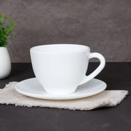 Чайный набор 12пр стеклокерамика на 6 персон 250мл белый GRAY- GB220/GD55-6A (8)