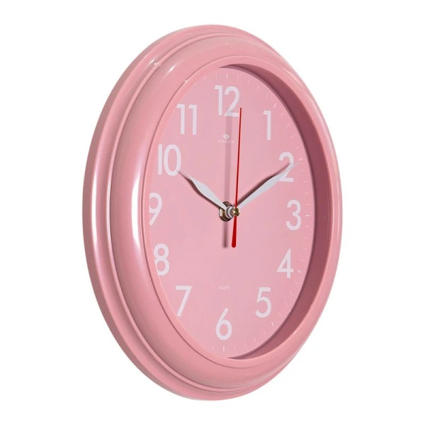 Часы настенные 22,5*26,5см пластик РУБИН Легкость розовый (10)