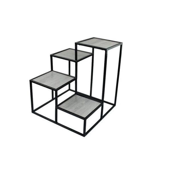 Подставка для цветов металл Пирамида горка чёрная 42*37*37см  (1)