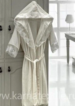 яяяХалат бамбук Altinbasak Клеопатра Кремовый яяяХалат бамбук Altinbasak Клеопатра Кремовый