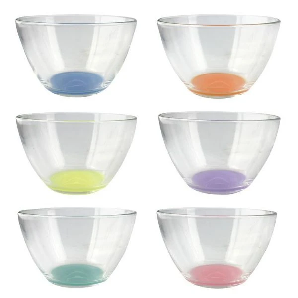 Салатник 19см стекло ЛАК МИКС NEW Гладкий (6)