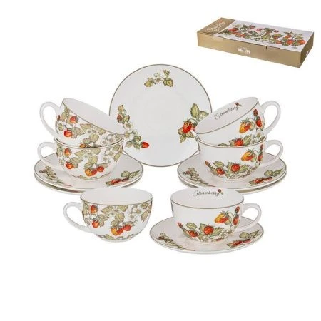 Чайный набор 12пр фарфор Strawberry на 6 персон 300мл (4)