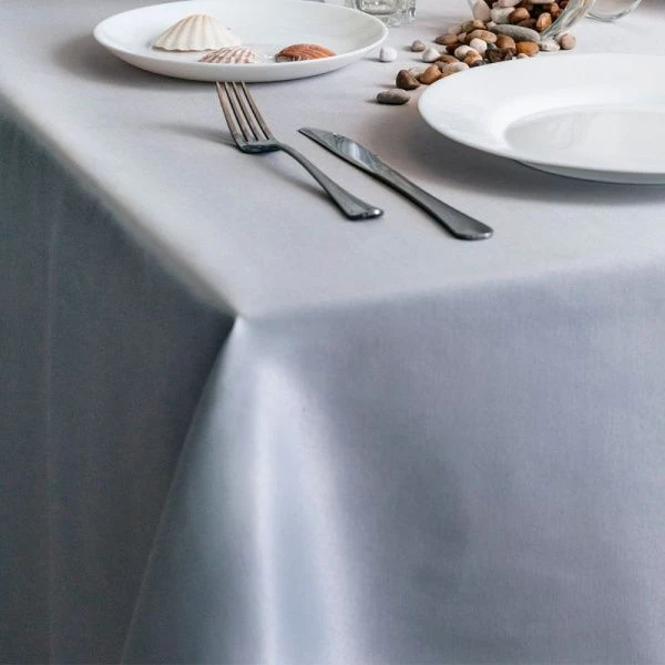Скатерть 260*150см полиэстер 86% хлопок 14% ГЛАДЬ серая 1809В-01