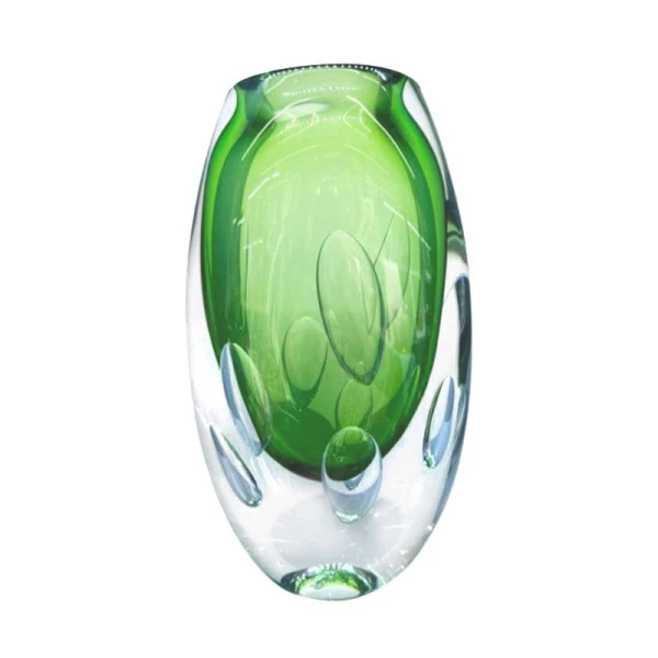 Ваза для цветов 28,5*16,5*10,5см стекло БАБЛ зеленая тяжелая JZ-1629/JC-15937 (4)