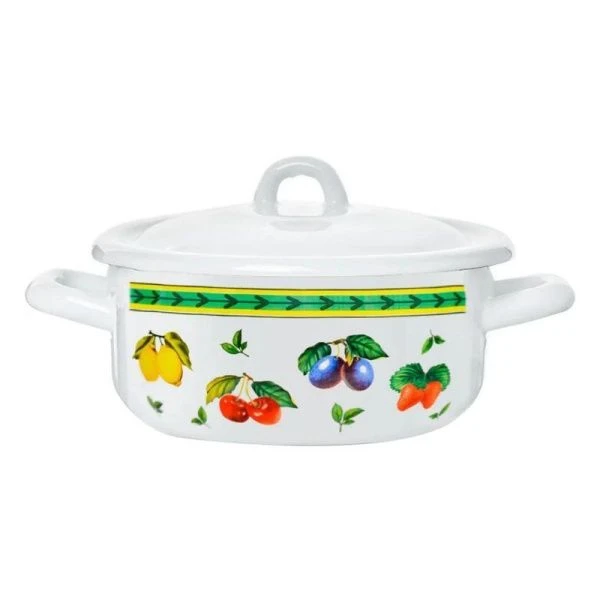Кастрюля 1,45л эмаль ФРУКТОВОЕ АССОРТИ цилиндрическая (6)