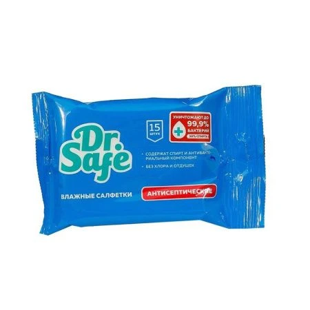 Влажные салфетки антибактериальные DR.SAFE 15шт (30)