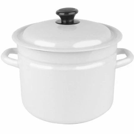 Кастрюля 8л эмаль белая цилиндрическая борт. 41804-202-У (2)