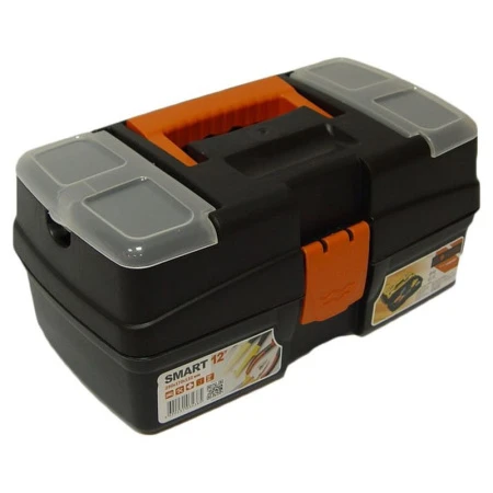 яяяЯщик для инструментов пластик Smart 12 290*130*170мм черный/оранжевый (10) ВЫВОД