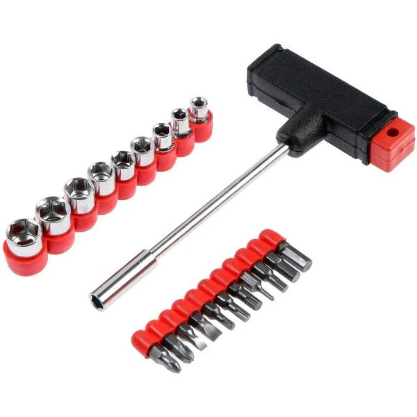 Отвертка с набором бит металл 21пр, Т-образный держатель LOM (1)